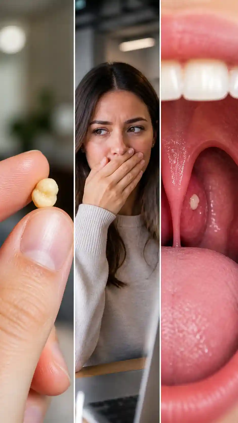 Tonsilolitos — piedritas blancas que aparecen al toser, vergüenza social, bacterias en las amígdalas